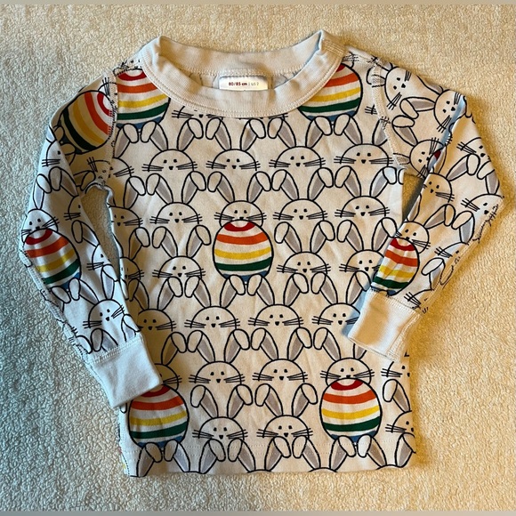 Hanna Andersson Other - Hanna Andersson Pajama Top, Bunnies w Rainbow Eggs. Size 2T. Unisex